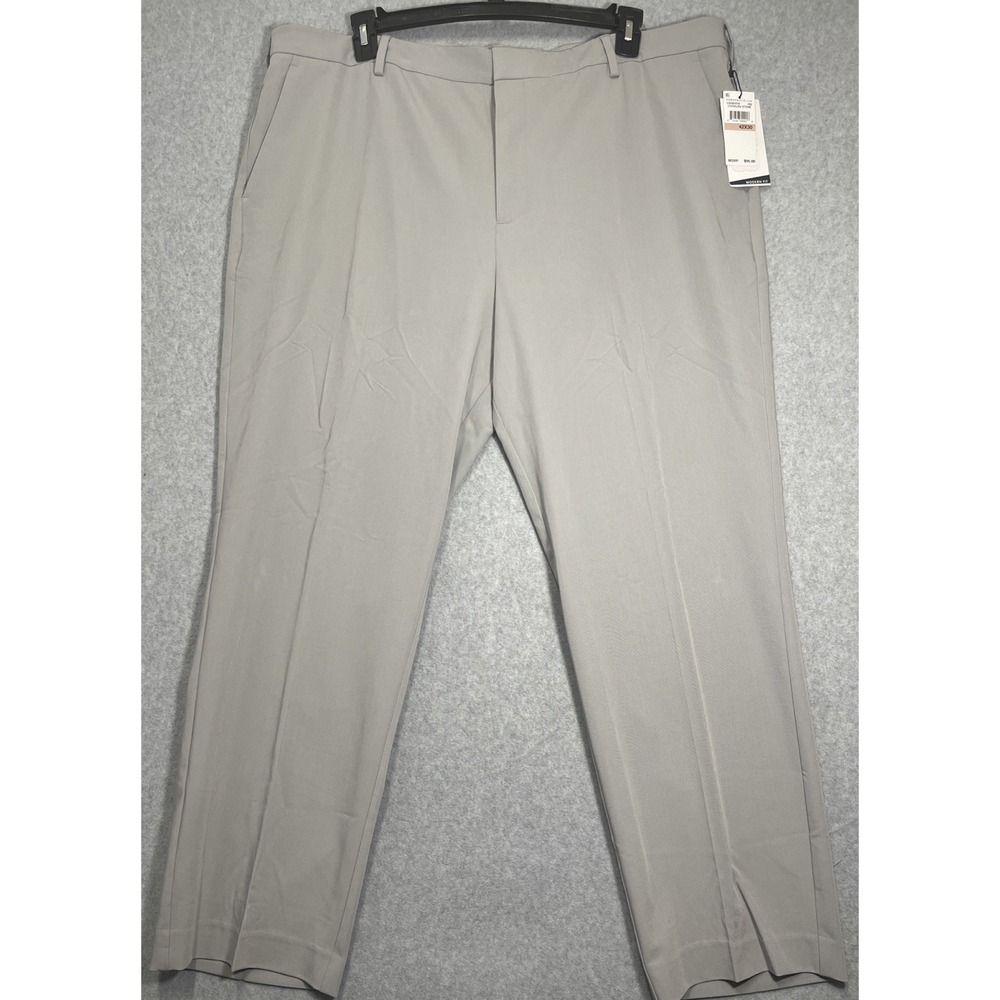 Perry Ellis Portfolio Men's Modern Fit Dress Pants Gray Size 42x30